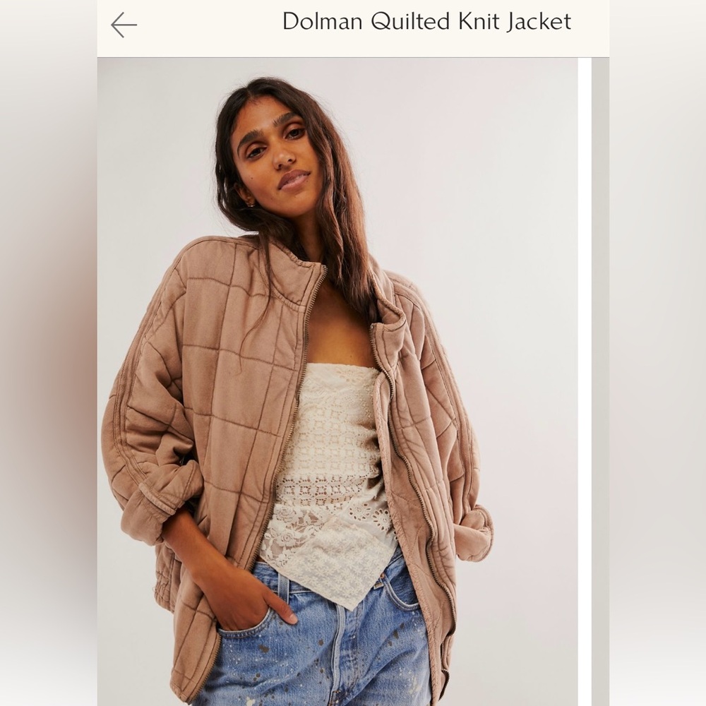Free people Dolman Quilted Knit Jacket - Terracota